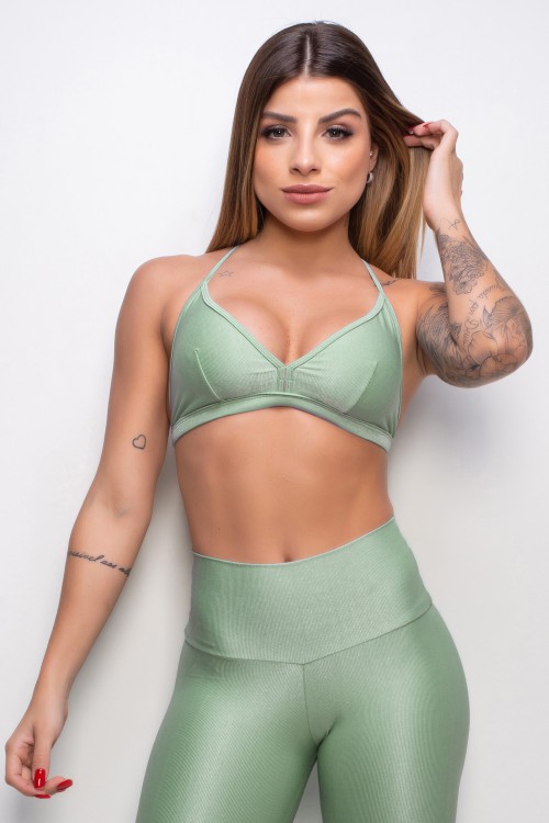Top Fitness Essence menta decotado