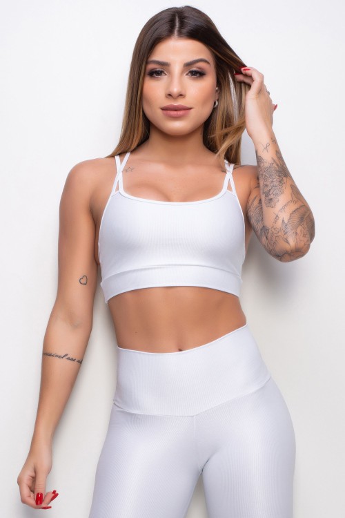 Top Fitness Essence white com tiras