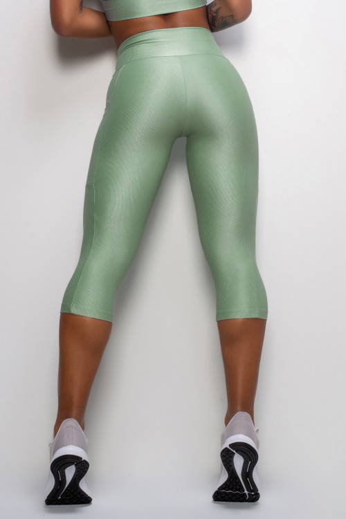 Calça Corsário Essence menta com bolso