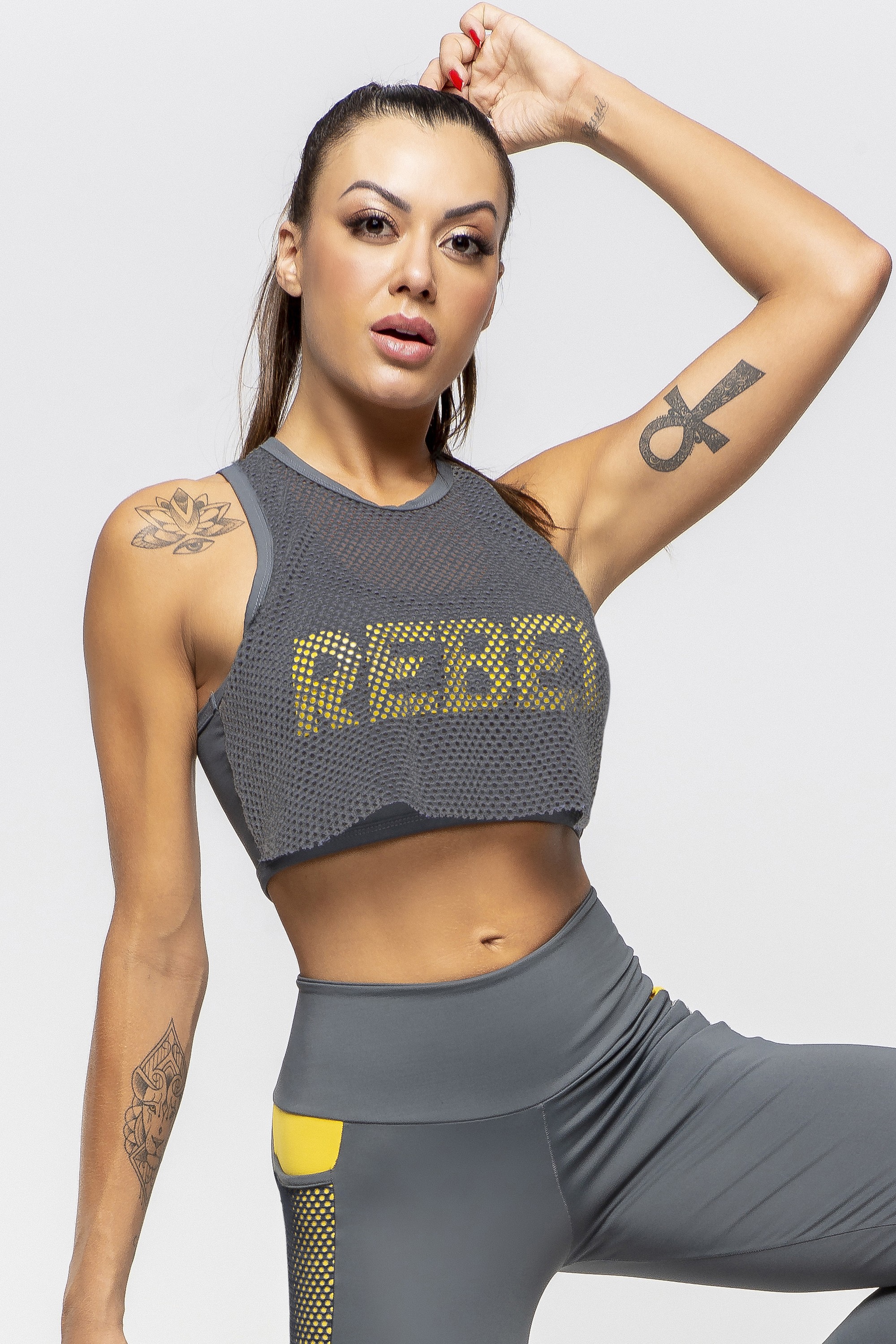 Top Fitness Rebel cinza