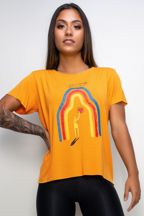 Blusa Fitness Soulfitness amarela by Felipe Guga