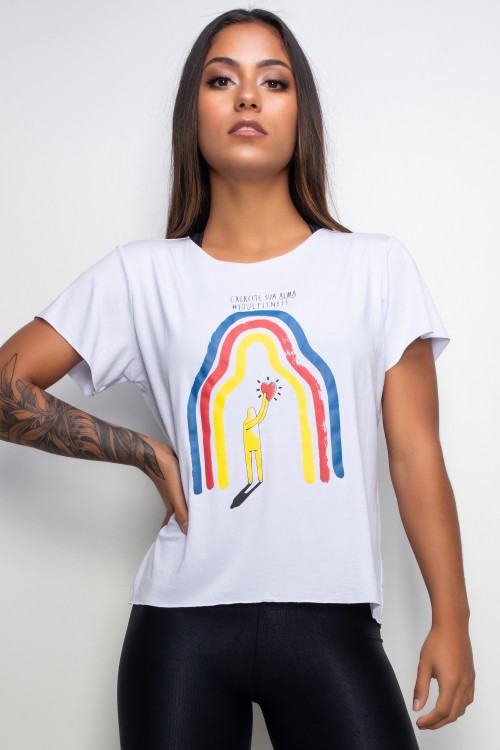 Blusa Fitness Soulfitness branco by Felipe Guga