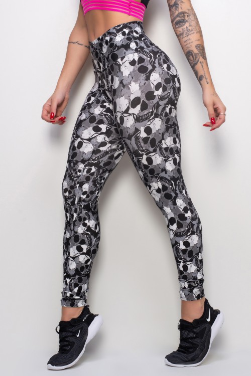 Calça Legging Estampada Skull Nation