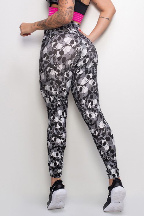 Calça Legging Estampada Skull Nation