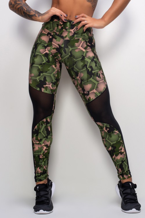 Calça Legging Estampada Rookie com recortes
