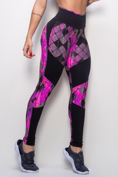 Calça Legging Estampada Warrior com recortes