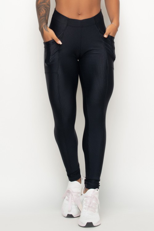 Calça Legging com textura e bolso Glorious