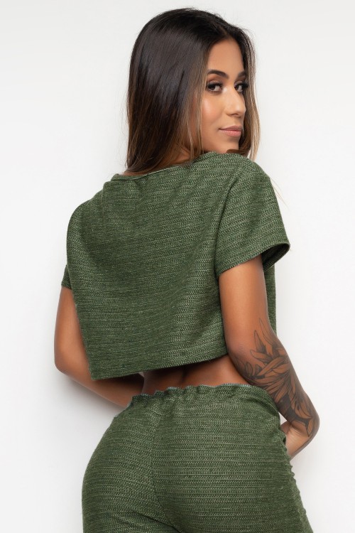 Blusa Cropped de moletinho orgânico Resort