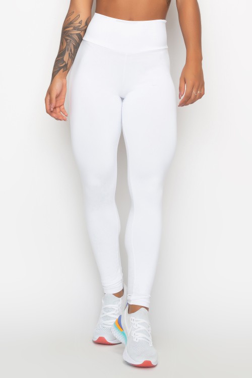 Calça Legging Fitness Básica Branca