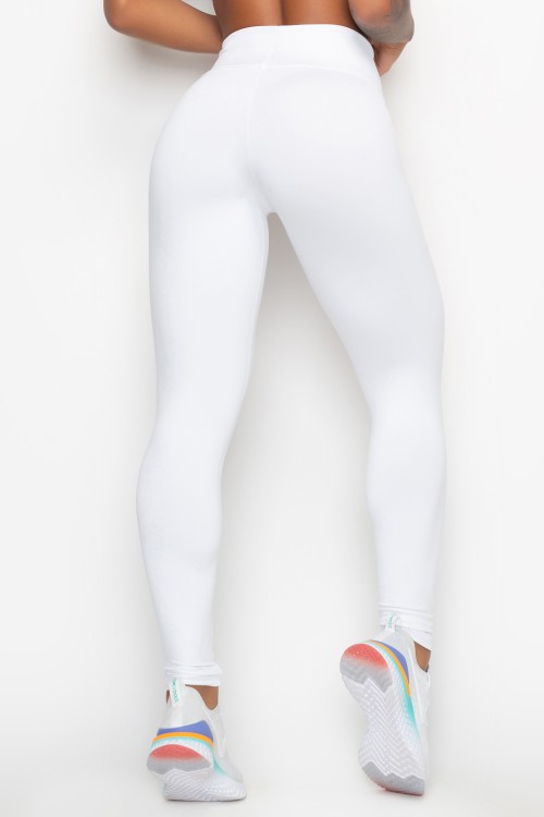 Calça Legging Fitness Básica Branca