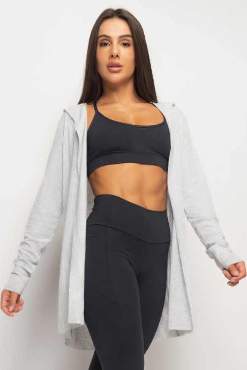 Cardigan Canelado Organic mescla