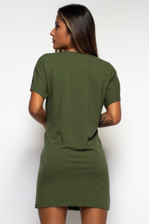 Vestido Angê Athleisure verde militar