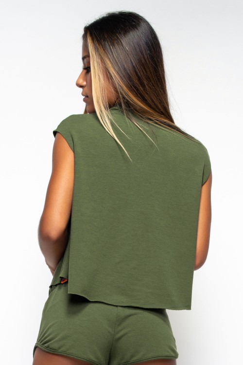 Regata Muscle Tee Angê Athleisure verde militar