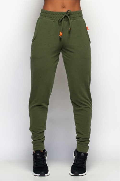 Calça Básica com bolso Angê Athleisure verde militar