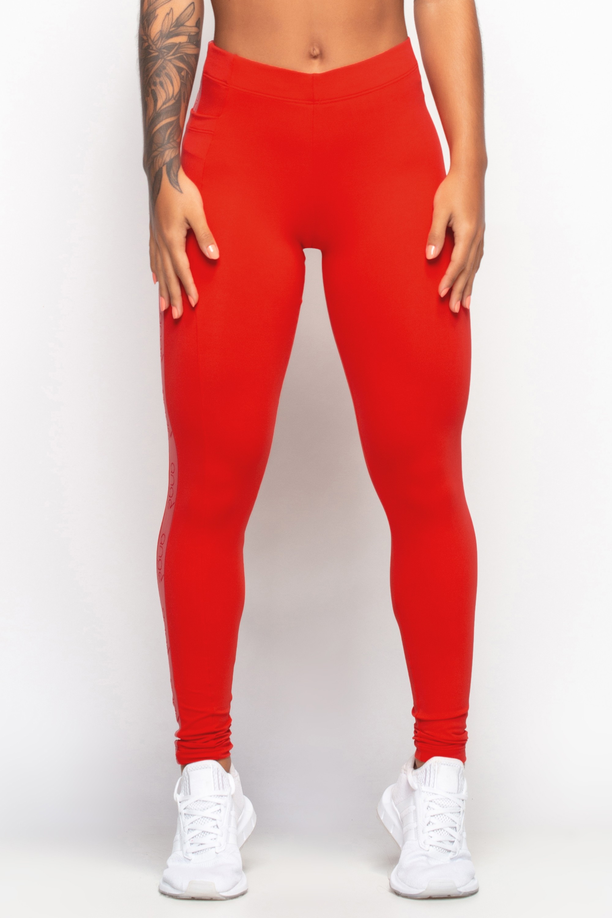 Calça Legging Vermelha com Bolso Power