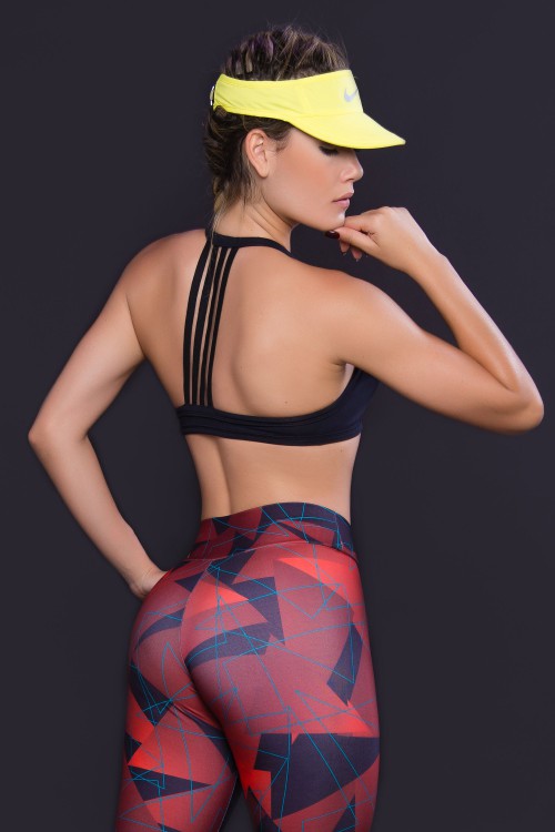 Top Fitness Feminino Preto com Elástico