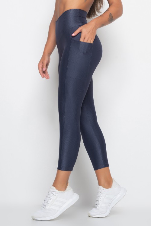 Calça Legging Grafite Midi com bolso Essence