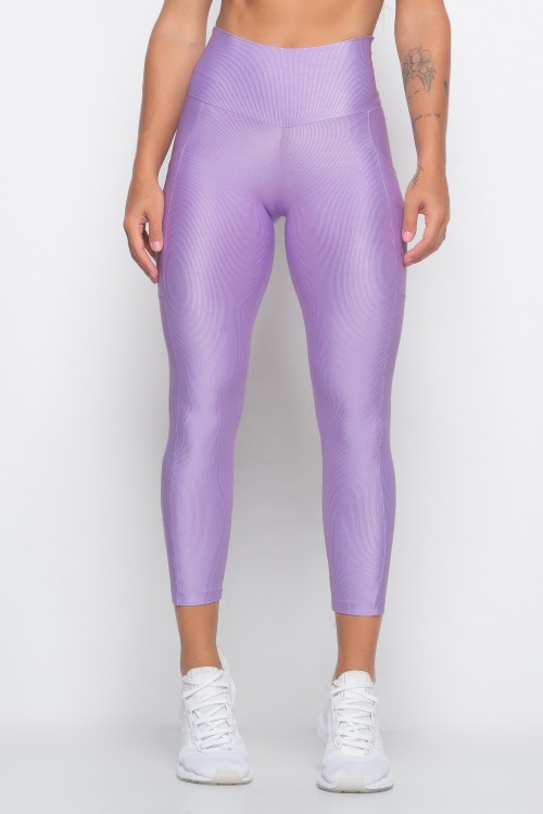 Calça Legging Lilás Midi com bolso Essence