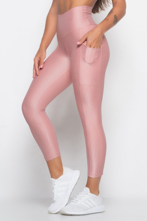 Calça Legging Rosê Midi com bolso Essence