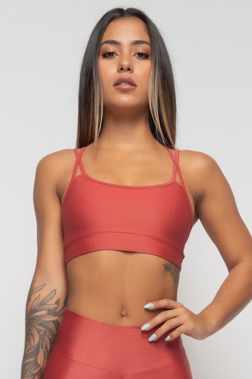 Top Terracota com tiras Essence