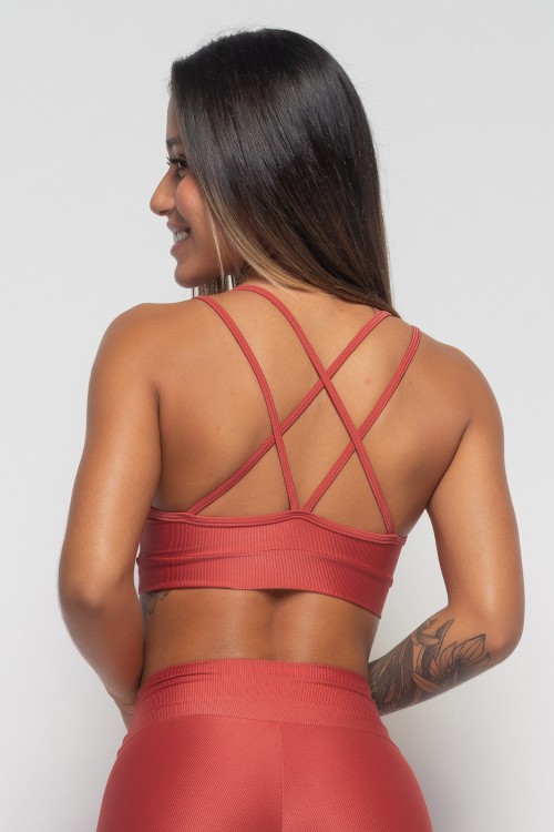 Top Terracota com tiras Essence