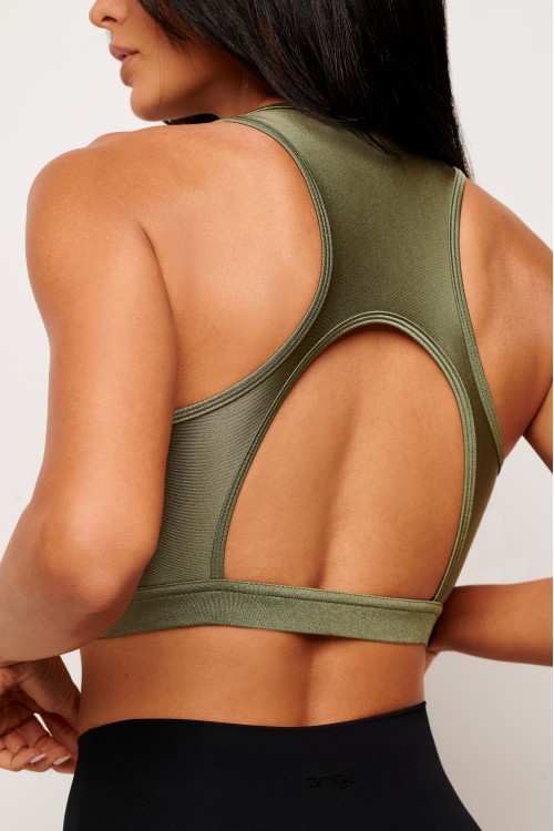 Top Verde Militar com brilho Routine
