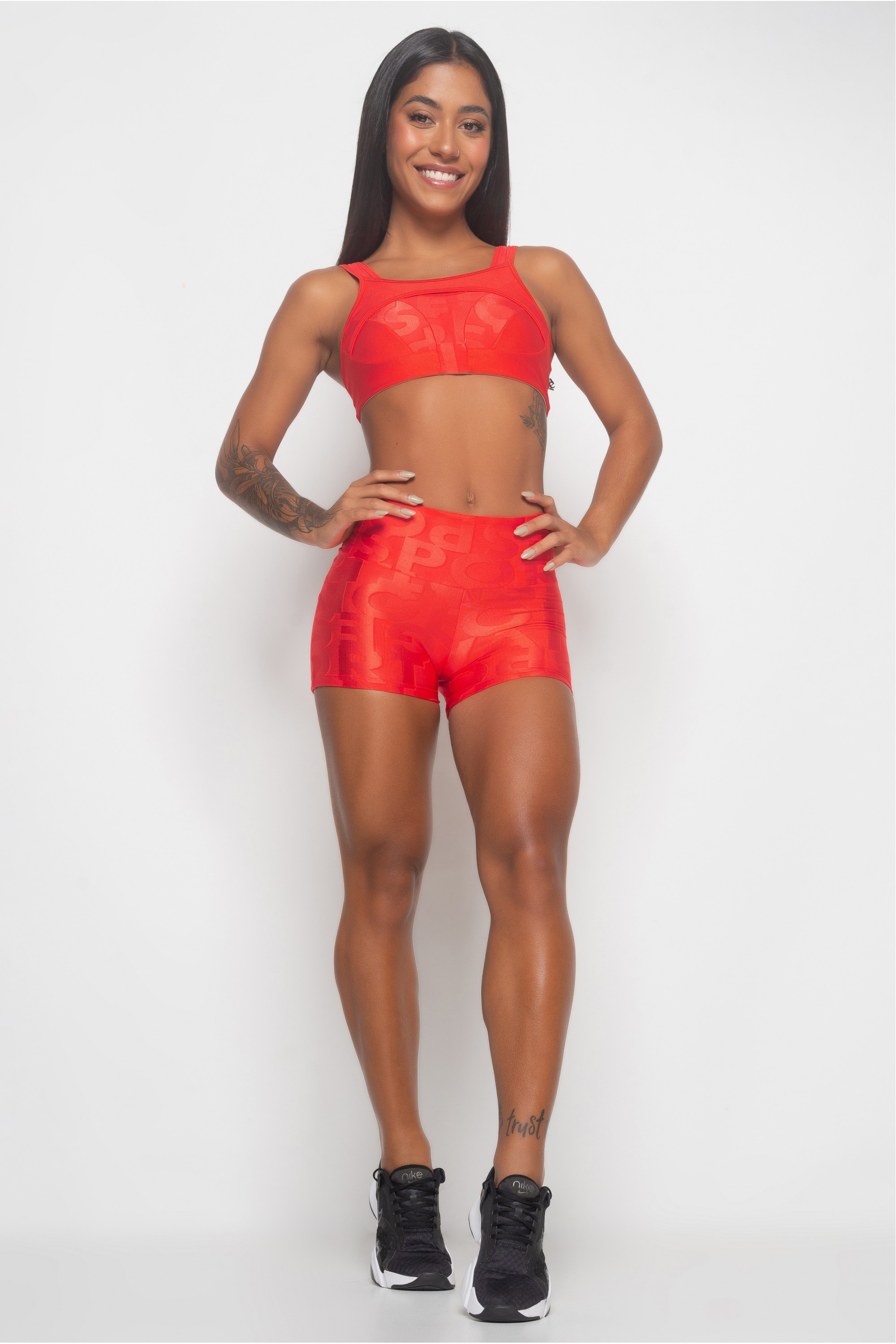 Red nike biker shop shorts