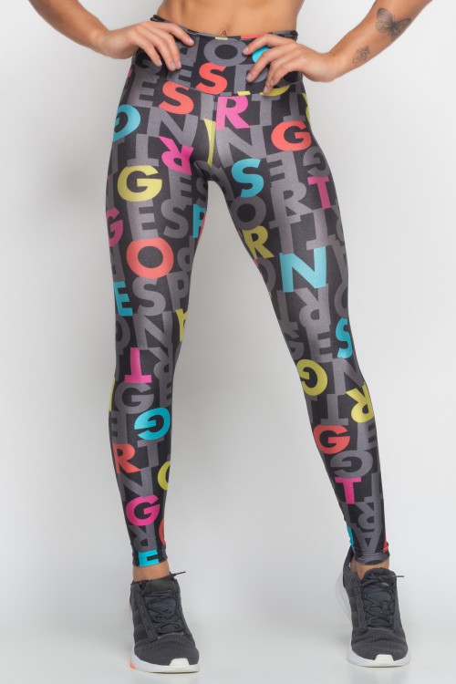 Calça Legging Estampada com brilho Rail