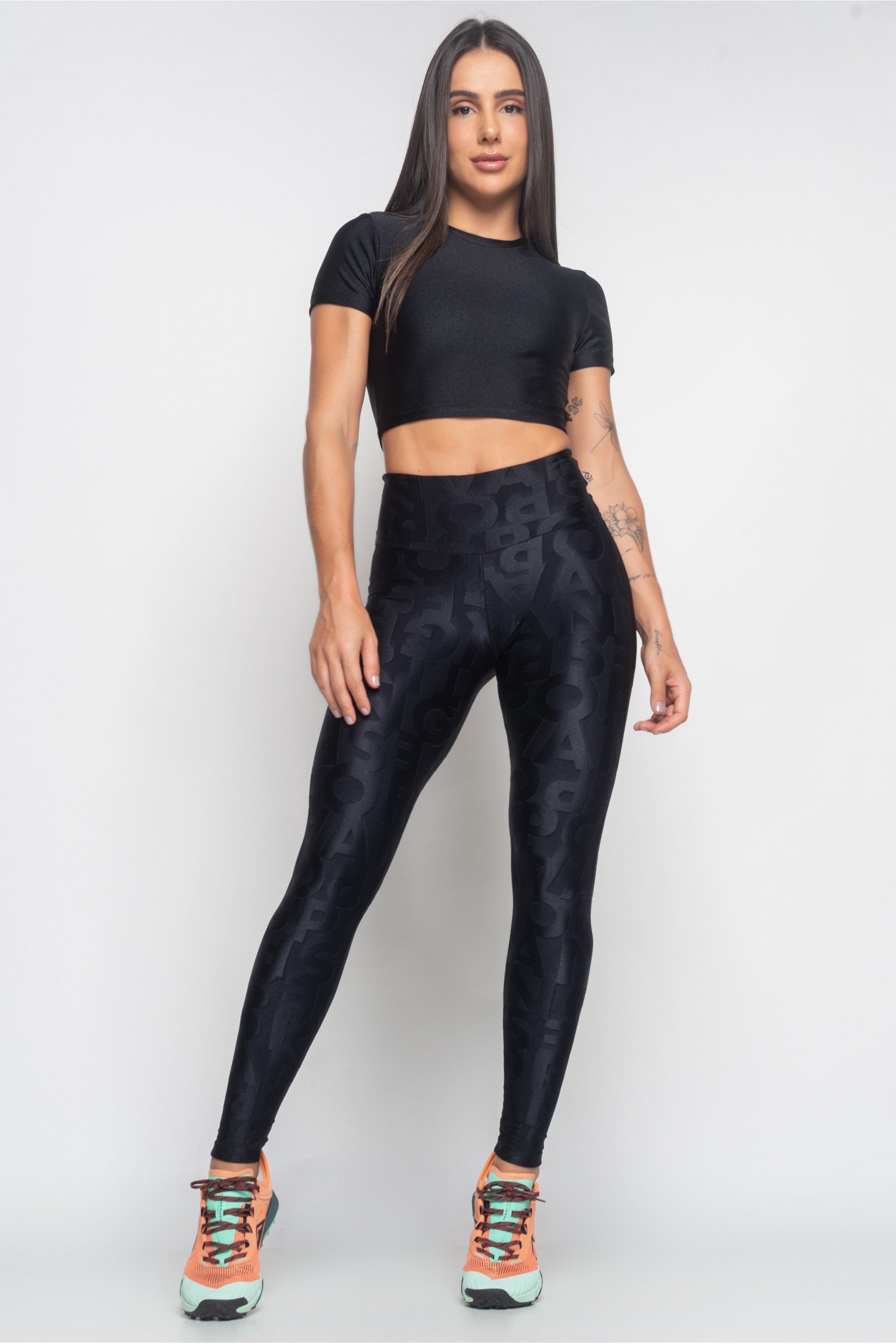 Calça Legging Preta com textura Active