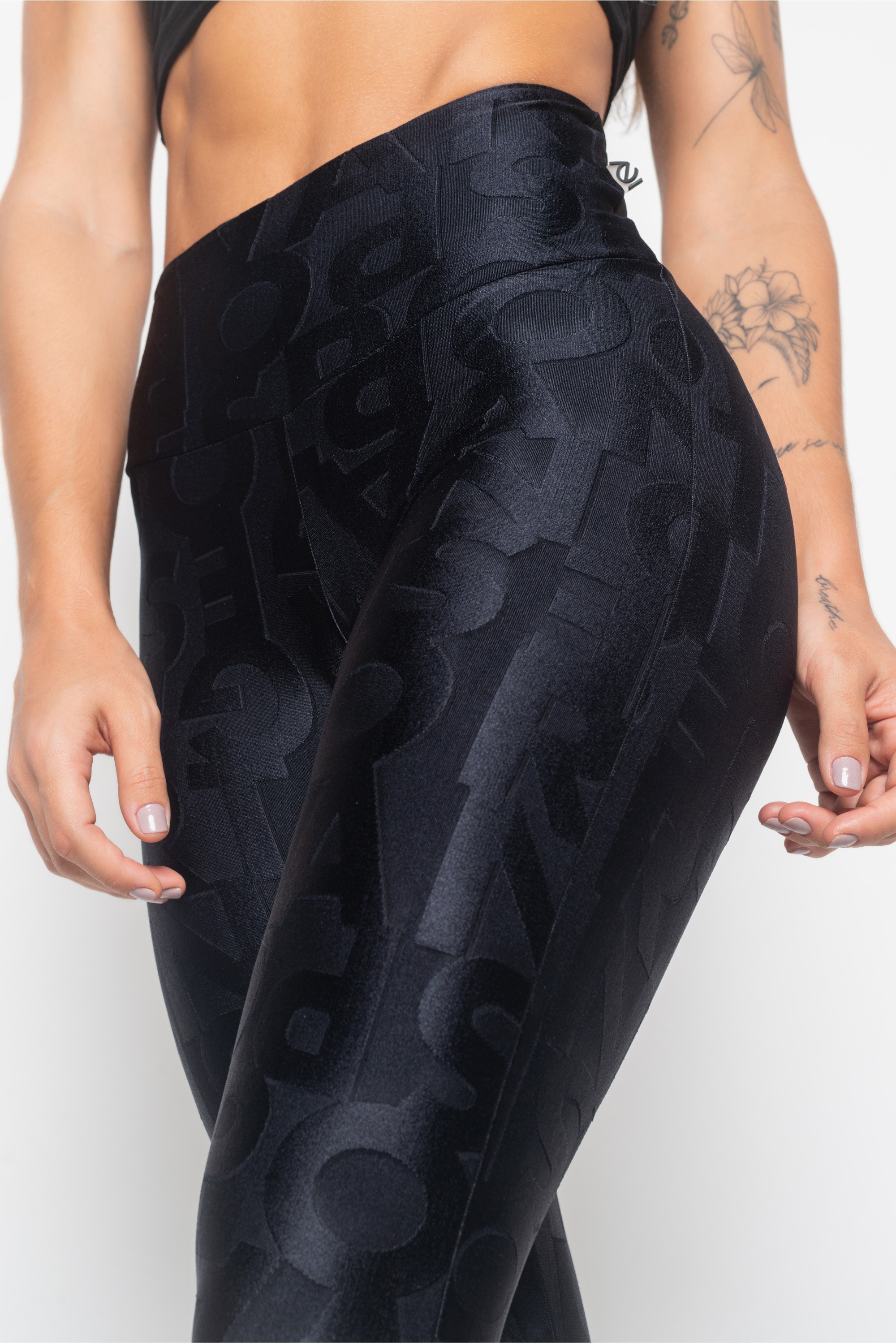 Calça Legging Preta com textura Active