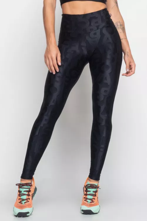 Calça Legging Preta com textura Active