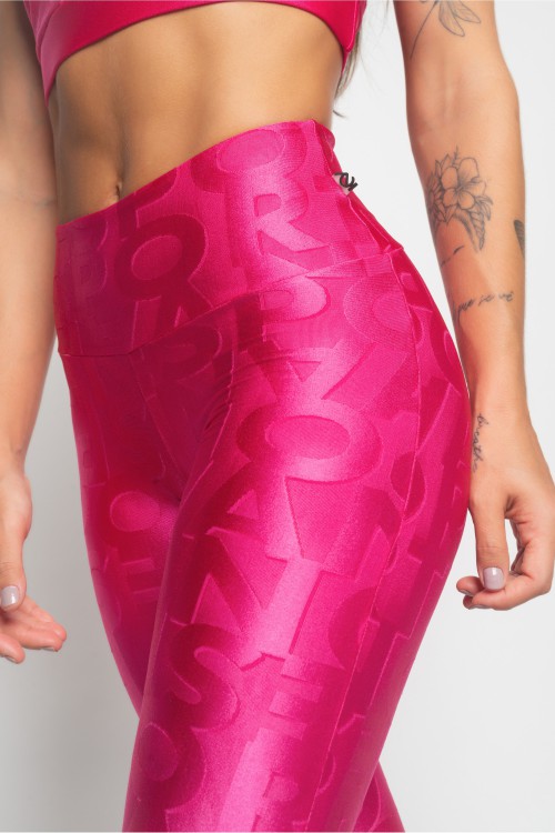 Calça Legging Rosa com textura Active