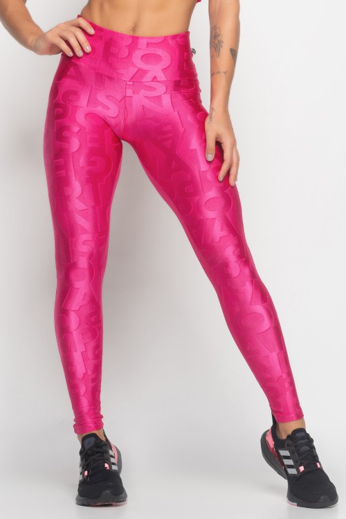 Calça Legging Rosa com textura Active