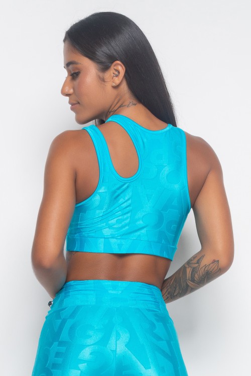 Top Azul com textura Vert