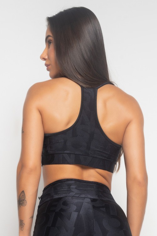 Top Preto Nadador com textura Ollie