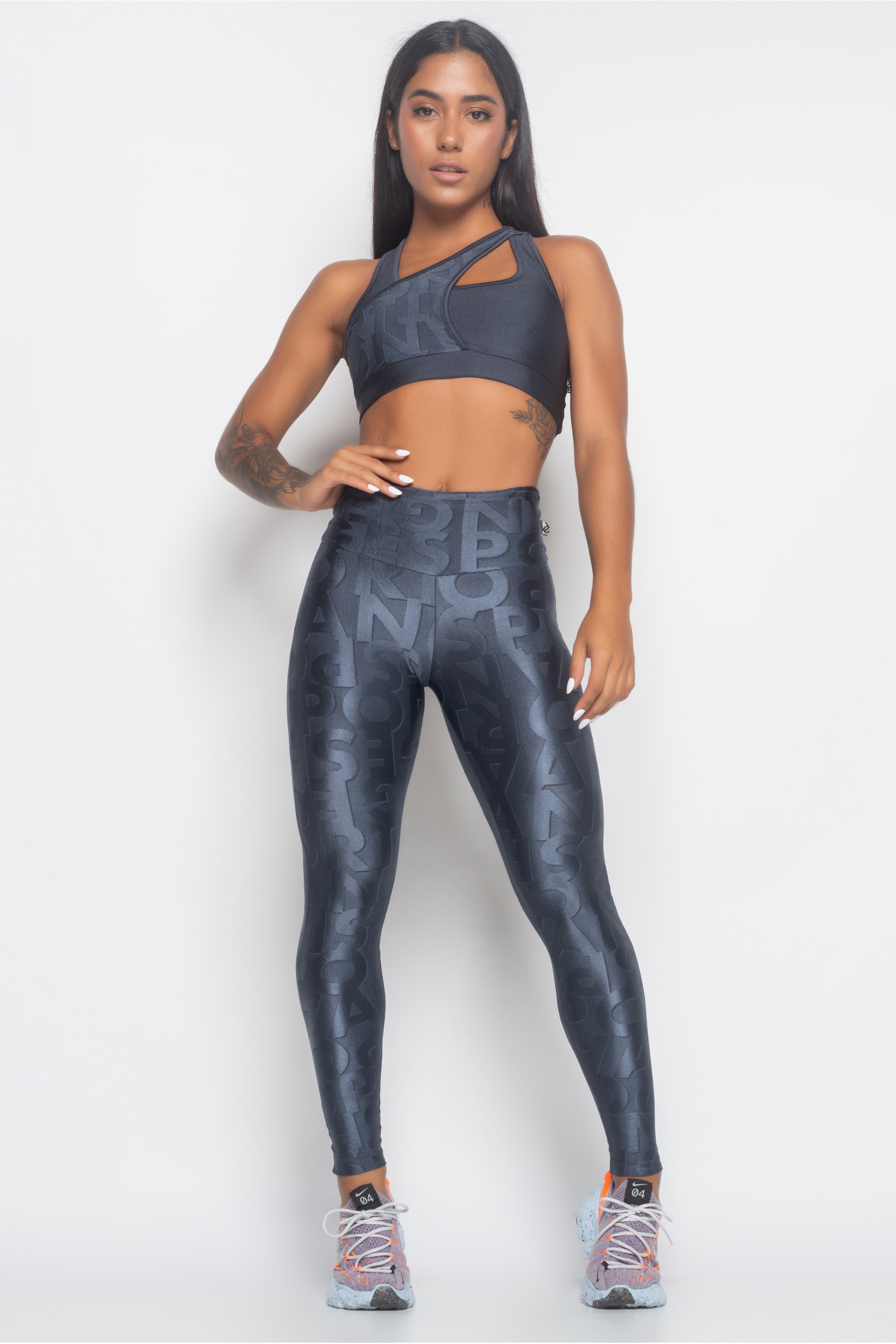 Calça Legging Grafite com textura Active