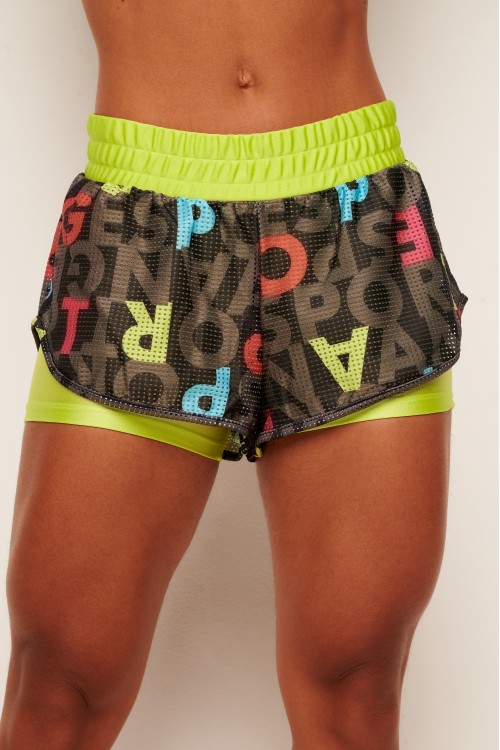 Short Lima com Tela Estampada Outside