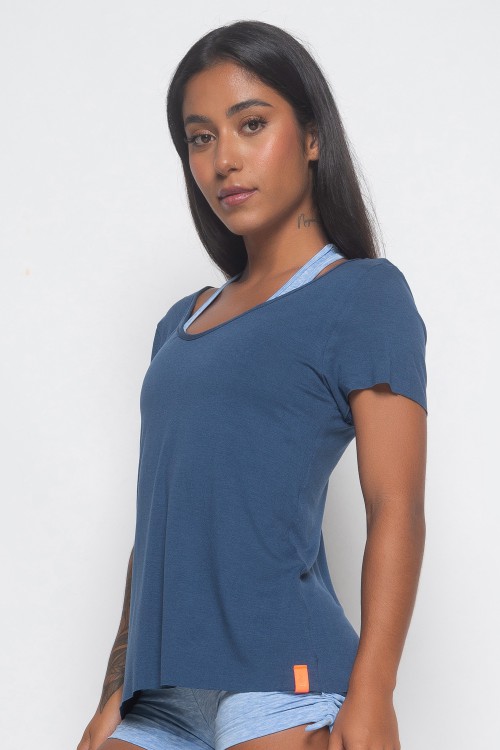 Blusa Azul Marinho Butterfly