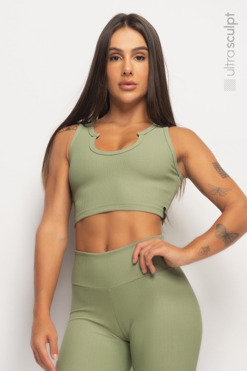 Top Cropped Ultra Sculpt Olive