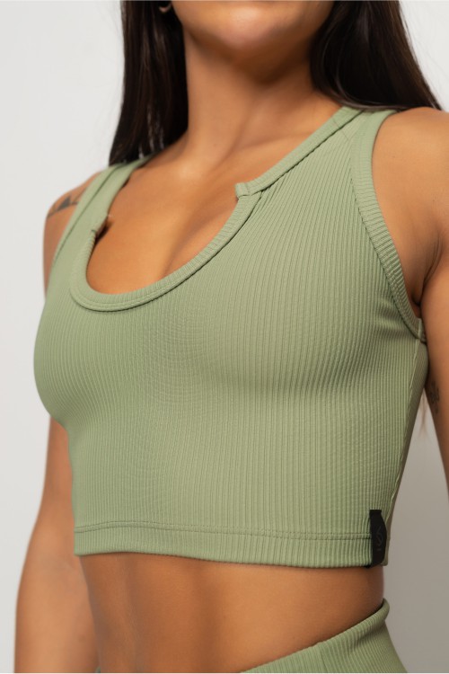 Top Cropped Ultra Sculpt Olive