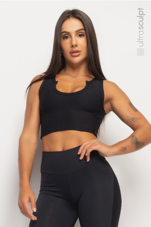 Top Cropped Ultra Sculpt Black