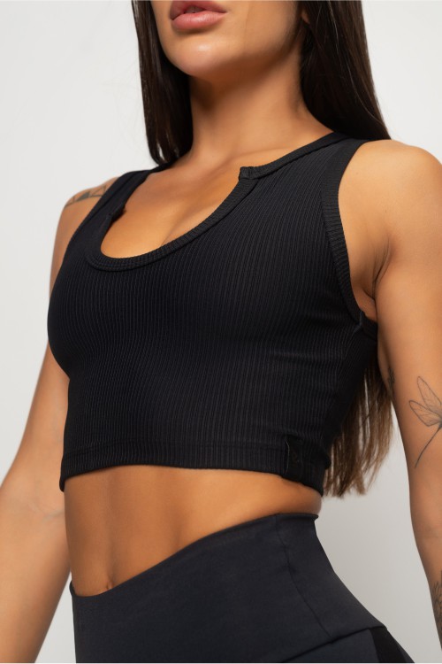 Top Cropped Ultra Sculpt Black