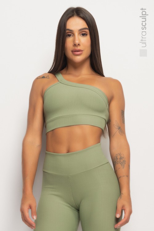 Top One Shoulder Ultra Sculpt Olive