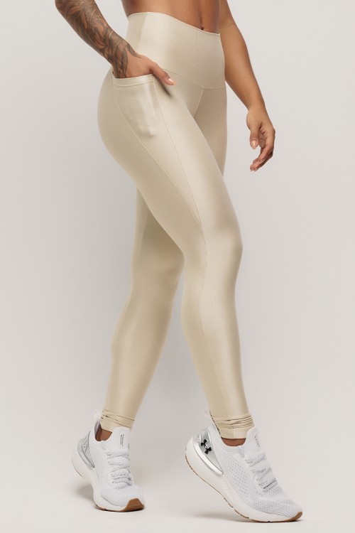 Calça Legging Nude com bolso Essence