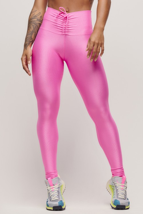 Calça Legging Pink cós franzido Essence