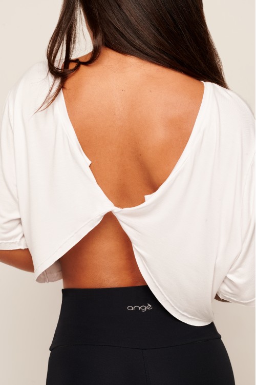 Blusa Cropped Branca Twist