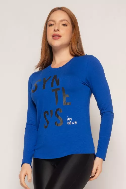 Blusa Azul de Manga Comprida Synthesis
