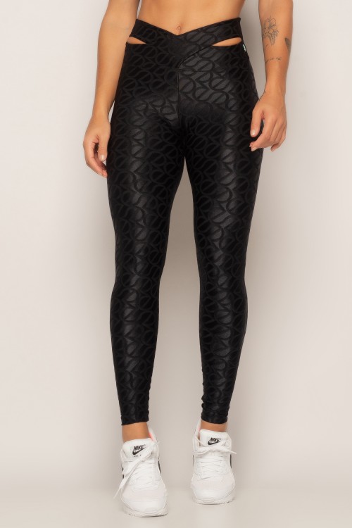 Calça Legging Preta Sci-Fi