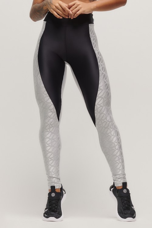 Calça Legging Preta e Cromo Interface