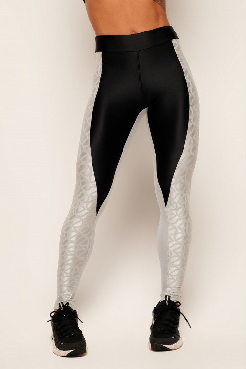 Calça Legging Preta e Cromo Interface